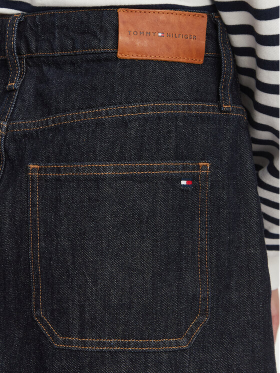 Tommy Hilfiger Tommy Hilfiger Džínsová sukňa WW0WW50008 Tmavomodrá Regular Fit