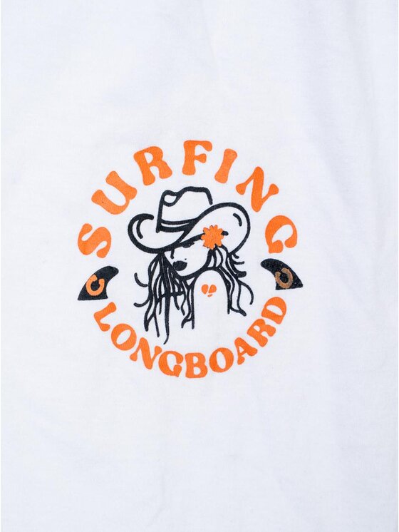 MyStars MyStars T-Shirt Cowgirl Surfing 132423 Biały Regular Fit