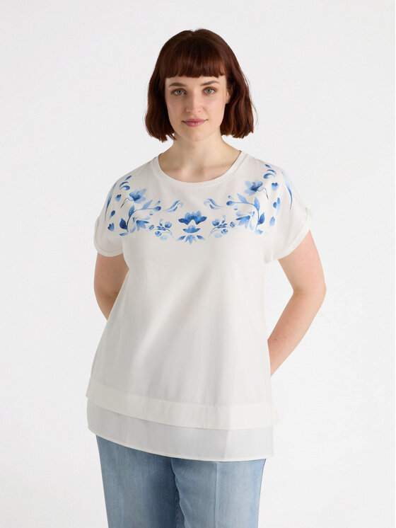Fiorella Rubino Fiorella Rubino T-Shirt G170L008479N011 Biały Regular Fit