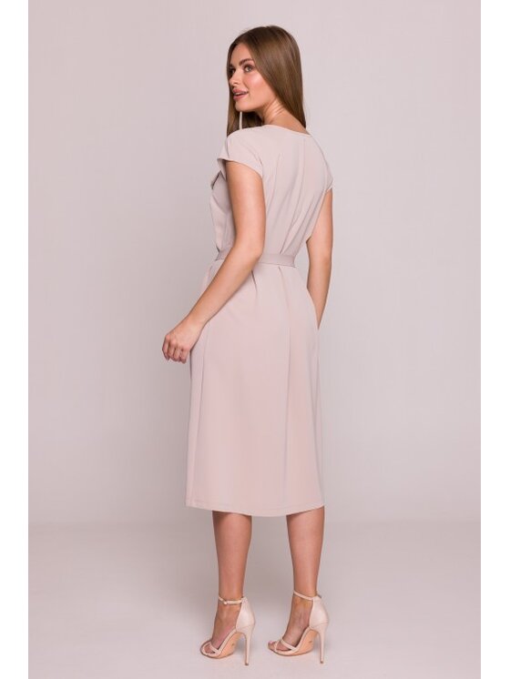 Stylove Stylove Sukienka codzienna S411 Beżowy A-Line Fit