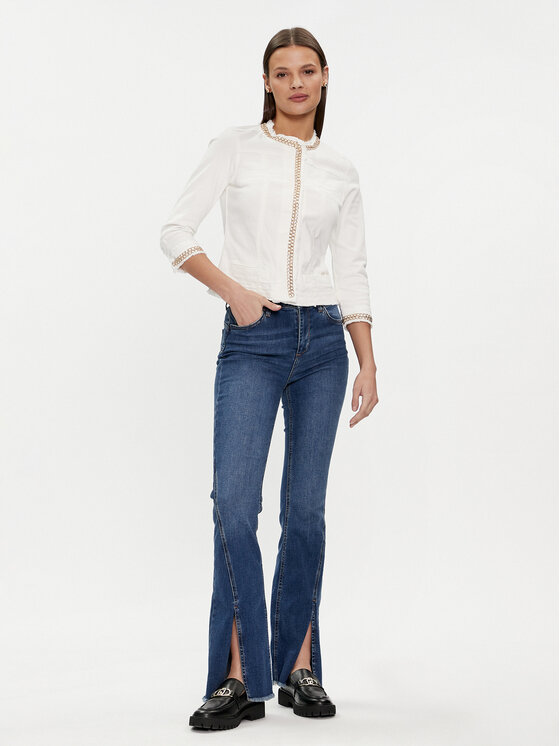 Liu Jo Liu Jo Τζιν μπουφάν UXX039 D4128 Λευκό Regular Fit