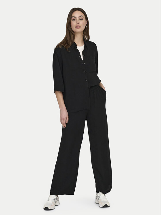 JDY JDY Medžiaginės kelnės Divya 15271184 Juoda Regular Fit