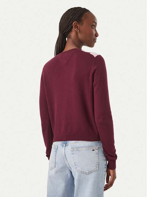 Tommy Jeans Tommy Jeans Kardigan Essential DW0DW23363 Lilla Regular Fit