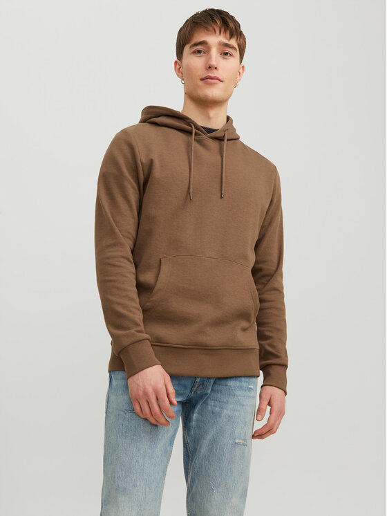 Jack&Jones Džemperis ar kapuci 12182537 Brūns Standard Fit