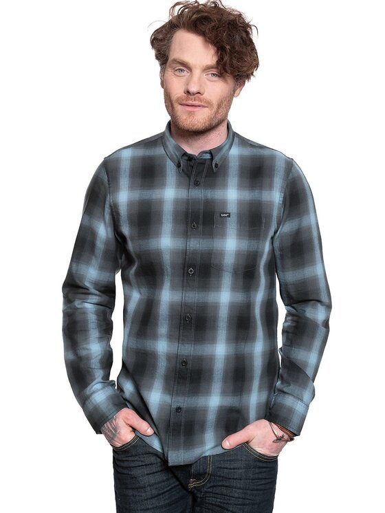 Lee Lee Camicia BUTTON DOWN Grigio Regular Fit