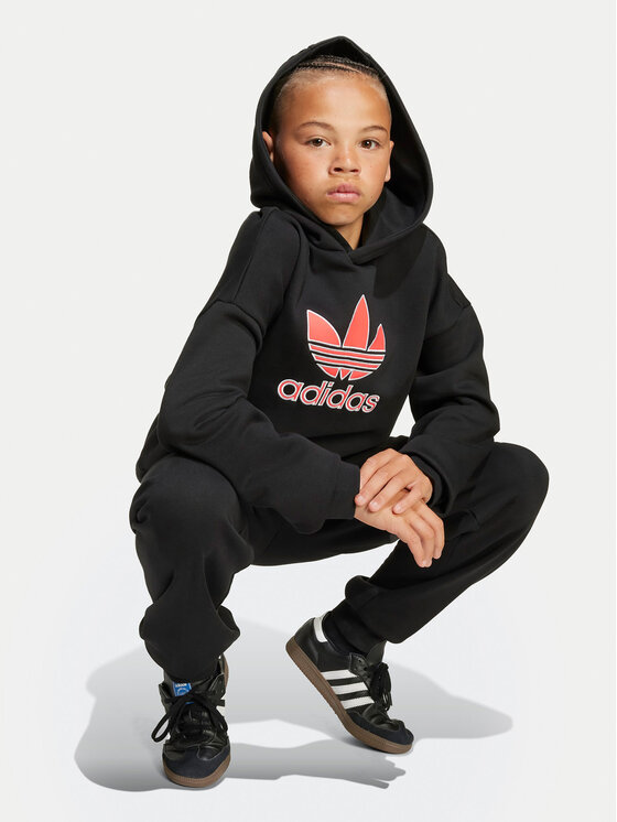adidas adidas Džemperis Trefoil JV8650 Juoda Loose Fit
