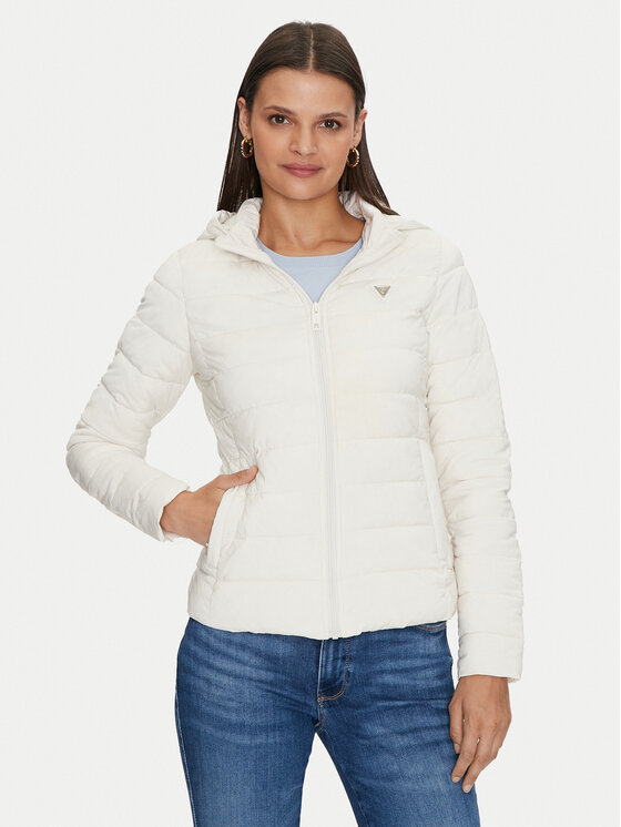 Guess Geacă din puf Diann V4YL04 WF3X0 Alb Regular Fit