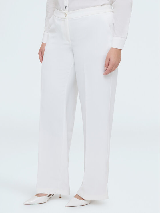 Fiorella Rubino Fiorella Rubino Spodnie materiałowe P030T005254N011 Biały Regular Fit