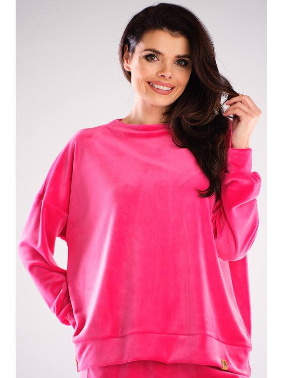 Awama Awama Bluza A410 Różowy Basic Fit