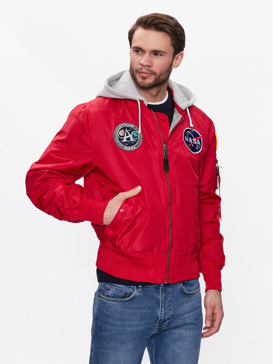 Alpha Industries Alpha Industries Kurtka bomber MA-1 Zip Hood Apollo 136106 Czerwony Regular Fit