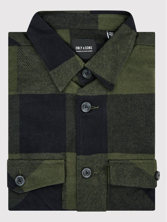 Only & Sons Only & Sons Camicia Milo 22019854 Verde Relaxed Fit