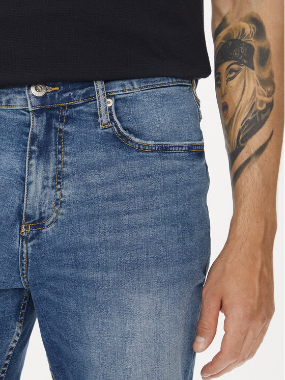 Lindbergh Lindbergh Szorty jeansowe 30-550000VBL Niebieski Loose Fit