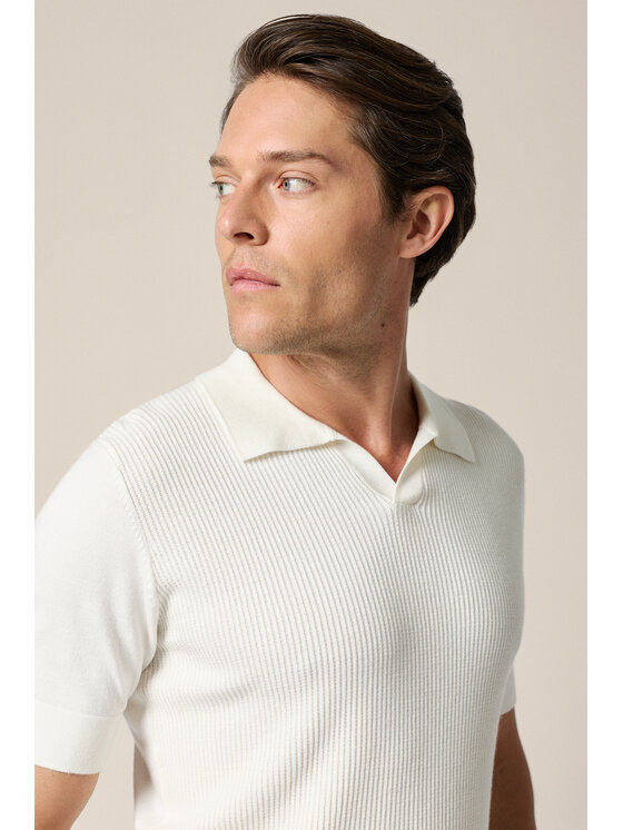 Lancerto Lancerto Polo Romano PO073126000028 Kremowy Regular Fit