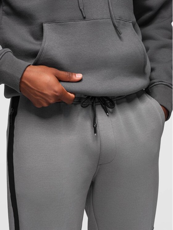 Ombre Ombre Spodnie dresowe OM-PASK-0281 Szary Regular Fit