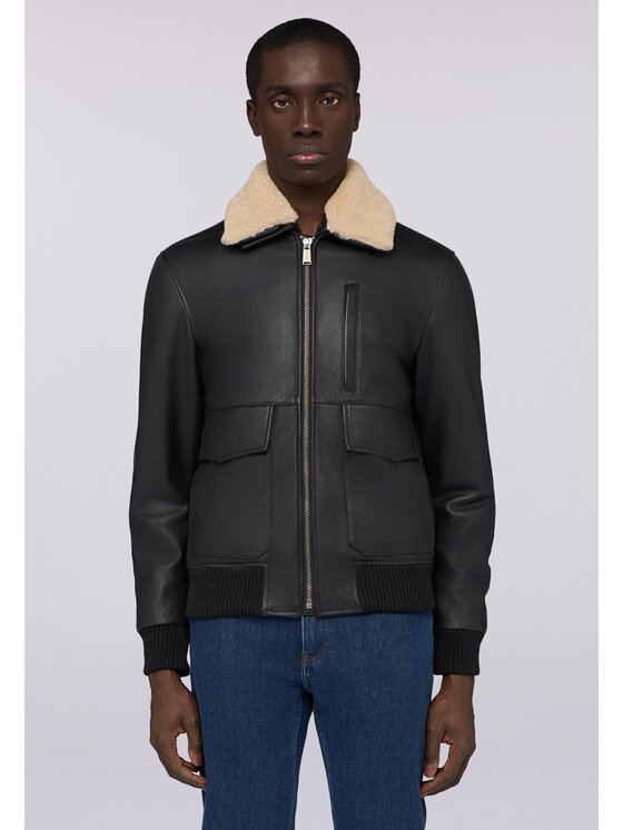 Trussardi Trussardi Kurtka skórzana R306M000009N033 Czarny Regular Fit