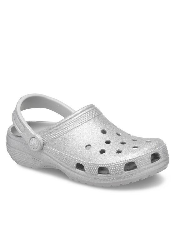 Crocs Crocs Şlapi Classic Glitter Clog 205942 Argintiu