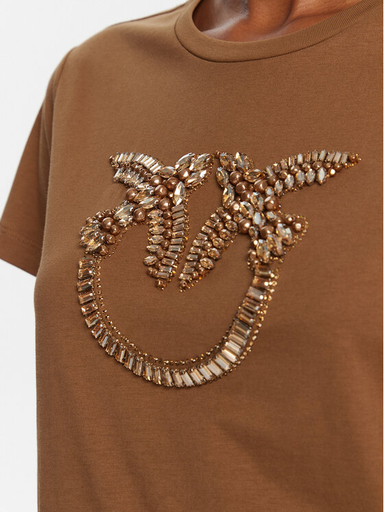 PINKO PINKO T-Shirt Quentin 100535 A2RN Καφέ Regular Fit