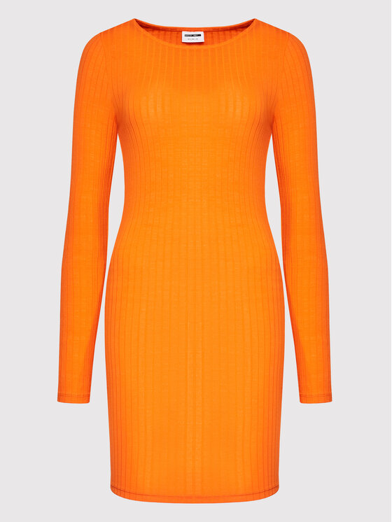 Noisy May Noisy May Úpletové šaty Paula 27021494 Oranžová Slim Fit