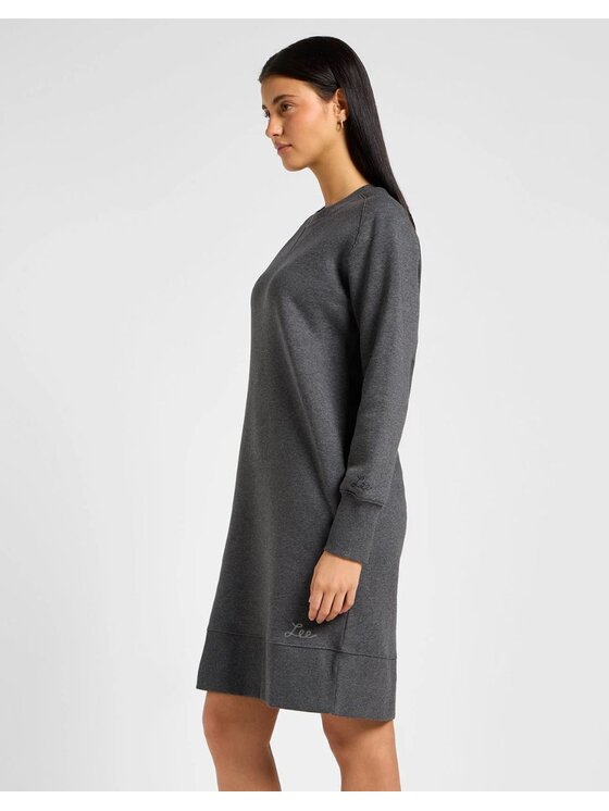 Lee Lee Kombinezon Raglan Sweatshirt Dress Szary Basic Fit