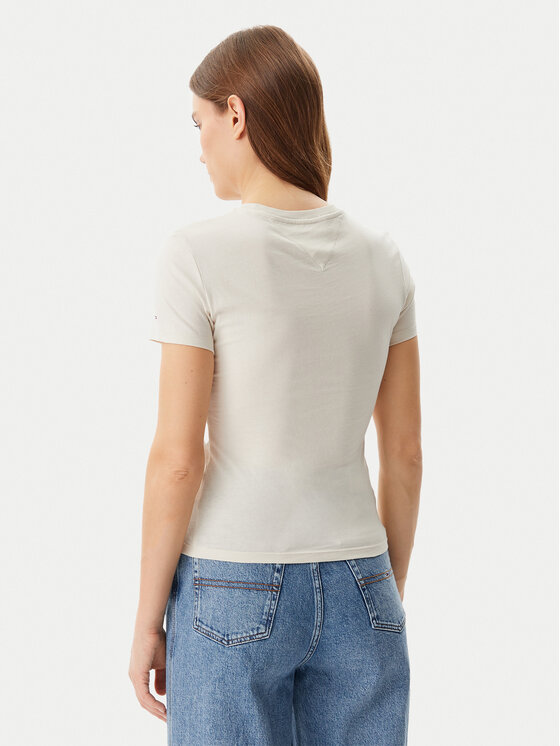 Tommy Jeans Tommy Jeans T-shirt Essential DW0DW19447 Bež Slim Fit