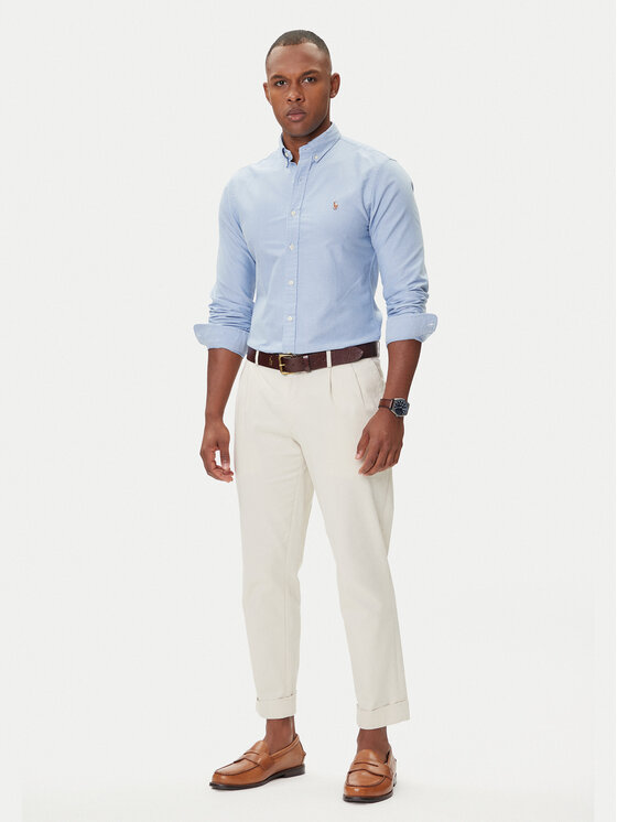 Polo Ralph Lauren Polo Ralph Lauren Marškiniai Classics 710767444001 Mėlyna Slim Fit