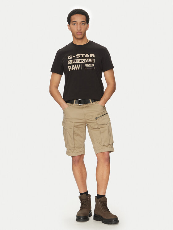 G-Star Raw G-Star Raw Szorty materiałowe Rovic Zip D26214-5126 6059 Khaki Relaxed Fit