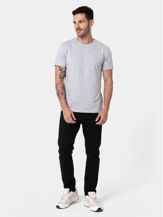 BASICLO BASICLO T-Shirt W-2325-25 Szary Regular Fit