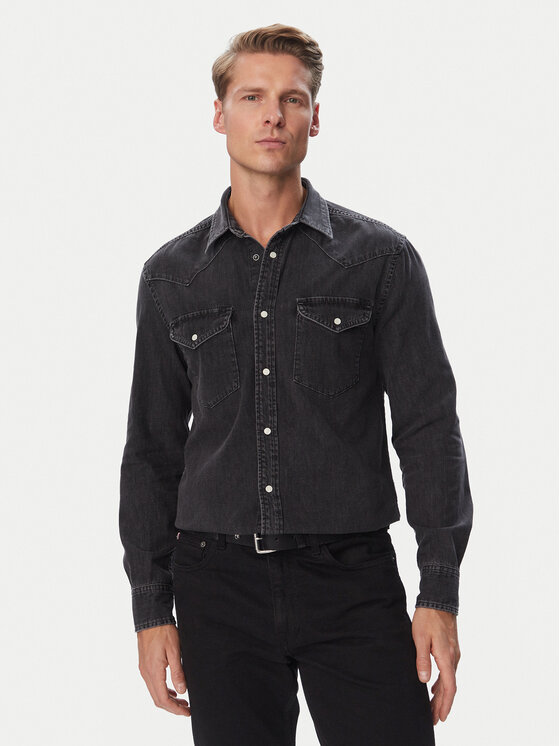 Tommy Hilfiger Tommy Hilfiger дънкова риза Western MW0MW44982 Тъмносив Regular Fit