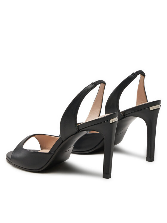 Calvin Klein Calvin Klein Sandále Heel D'Orsay Sandal 90 Lth HW0HW02124 Čierna