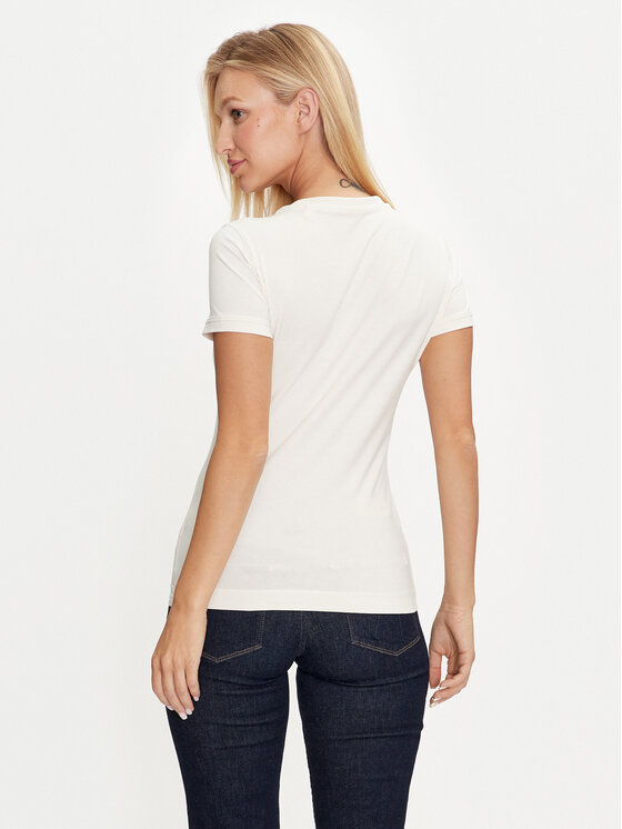 Guess Guess T-Shirt Triangle Leo W4YI40 J1314 Écru Slim Fit