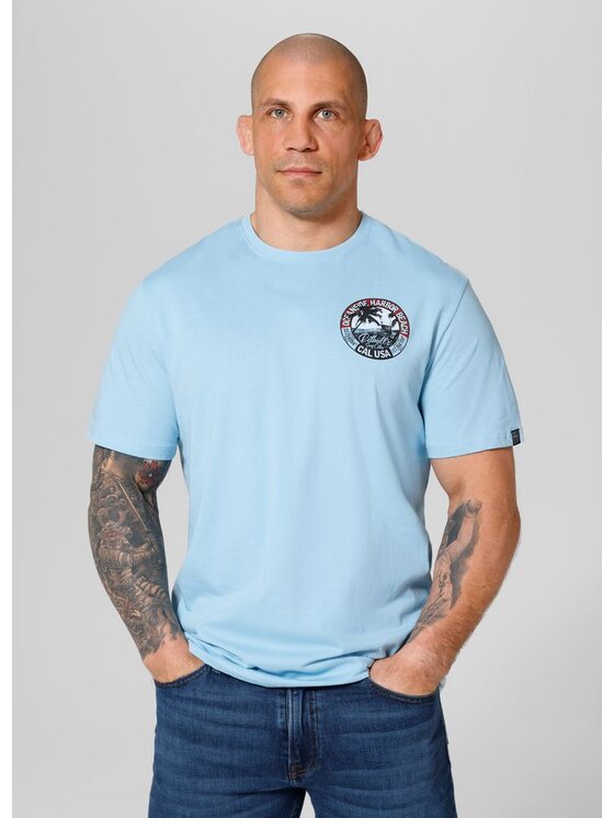 PITBULL PITBULL T-Shirt Koszulka Błękitny Regular Fit