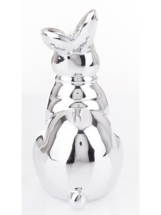 MIAhome MIAhome Figurka srebrna królika 21x10x12 cm CONIGLIO ARGENTO Srebrny