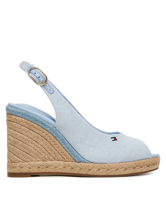 Tommy Hilfiger Tommy Hilfiger Espadrilės Flag High Wedge Espad Slingback FW0FW09343 Žydra