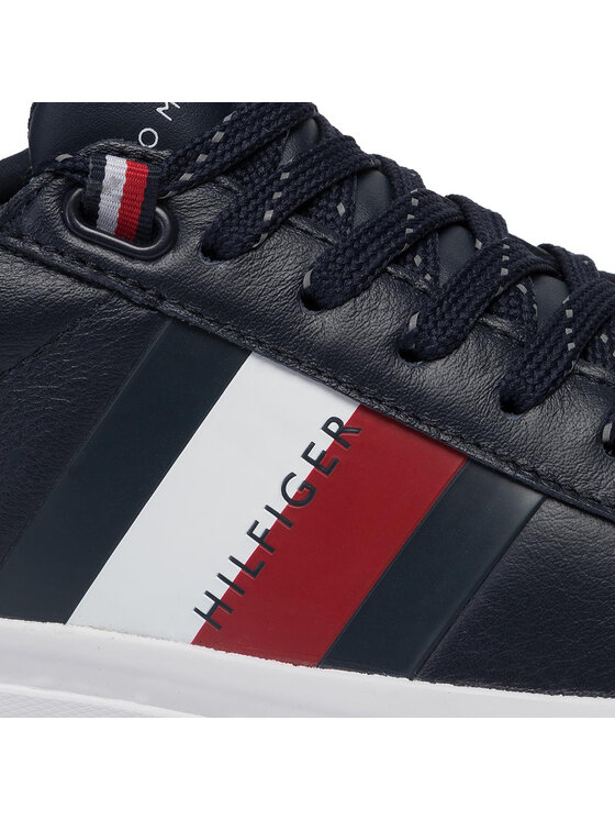 Flag detail hot sale leather sneaker