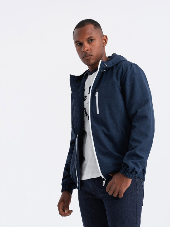 Ombre Ombre Bunda pro přechodné období OM-JANP-0136 Tmavomodrá Regular Fit