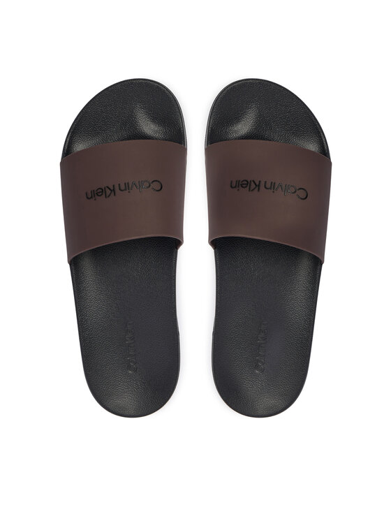 Calvin Klein Calvin Klein Natikači Ess Slide Monobrand Cv HM0HM02107 Rjava