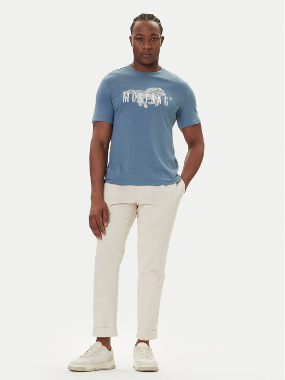 Mustang Mustang T-Shirt Austin 1016858 Niebieski Regular Fit