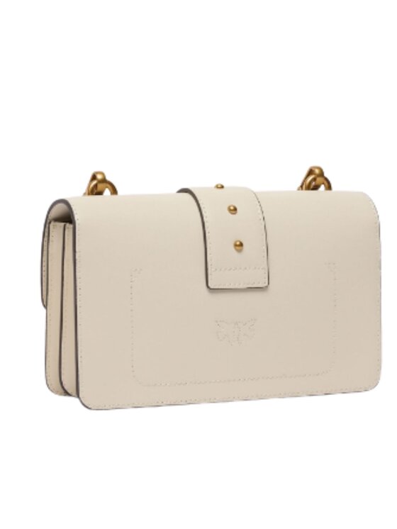 PINKO PINKO Σάκος borsa in pelle liscia nera Μπεζ