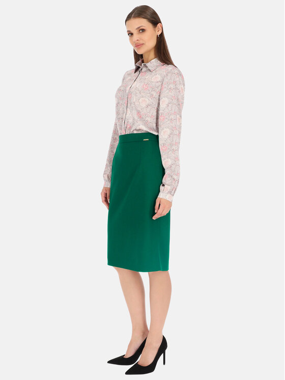 Potis & Verso Potis & Verso Spódnica ołówkowa Jasma Zielony Slim Fit