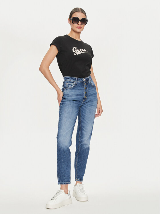 Guess Jeans Guess Jeans T-Shirt W4YI13 J1314 Μαύρο Regular Fit