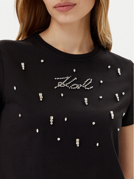 KARL LAGERFELD KARL LAGERFELD Tričko A2W17120 Čierna Regular Fit