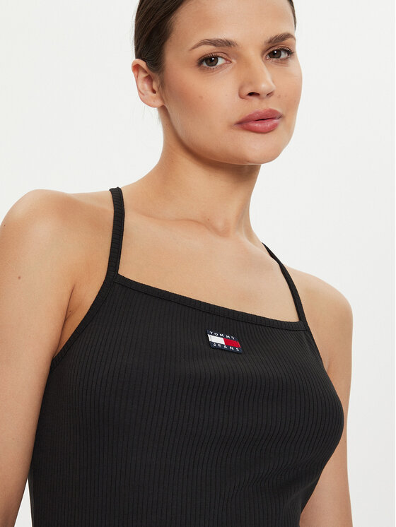 Tommy Jeans Tommy Jeans Letné šaty Badge DW0DW18579 Čierna Slim Fit