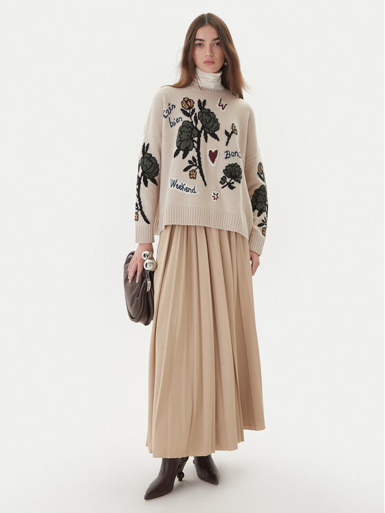 Weekend Max Mara Weekend Max Mara Džemperis Pavidi 2525366262 Écru Oversize