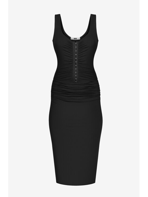 BENU BENU Večerní šaty z haftkami Černá Slim Fit