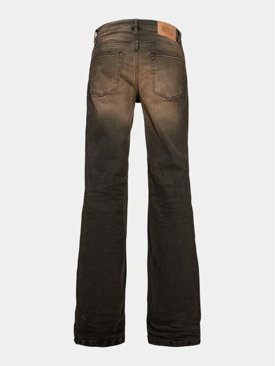 MADE BY SOCIETY MADE BY SOCIETY Spodnie materiałowe Burnt Fade - P27376 Brązowy Basic Fit