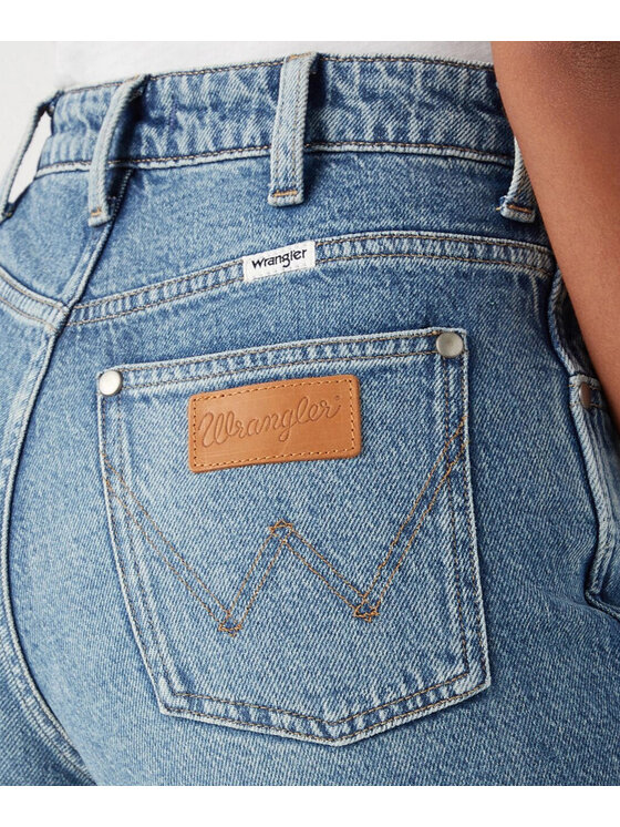 Wrangler Wrangler Jeansy Mom Straight Niebieski Straight Fit