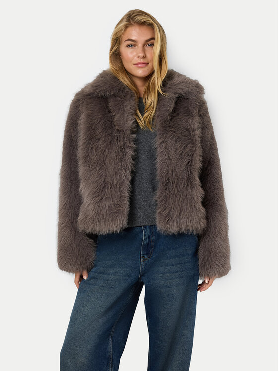 Noisy May Noisy May Pelzmantel Evie 27031886 Grau Regular Fit