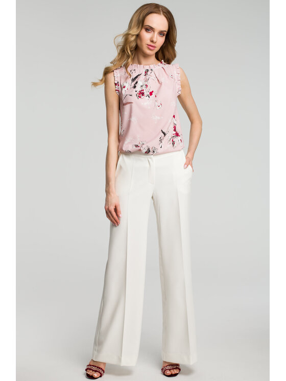 Made of Emotion Made of Emotion Dámske nohavice M378 Biela Basic Fit