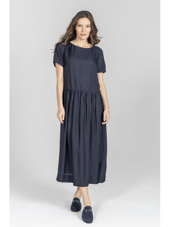 Deni Cler Milano Deni Cler Milano Sukienka letnia T-DC-3253-F2-10-59-1 Granatowy Regular Fit