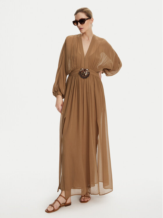 Luisa Spagnoli Luisa Spagnoli Официална рокля Paiolo 541815 Кафяв Regular Fit